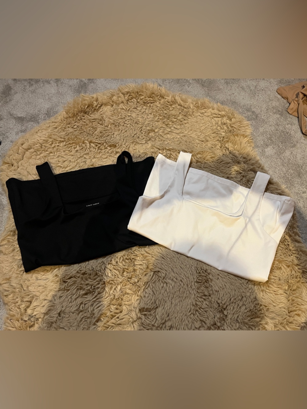 Nine West Black and White Tank-Style Crop Tops